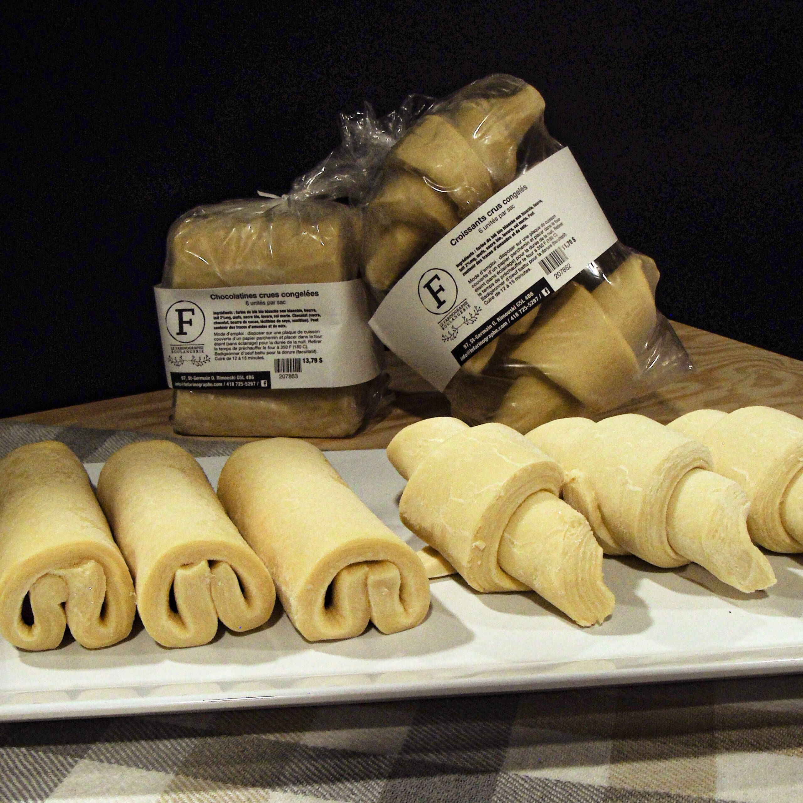 Viennoiseries crues surgelées