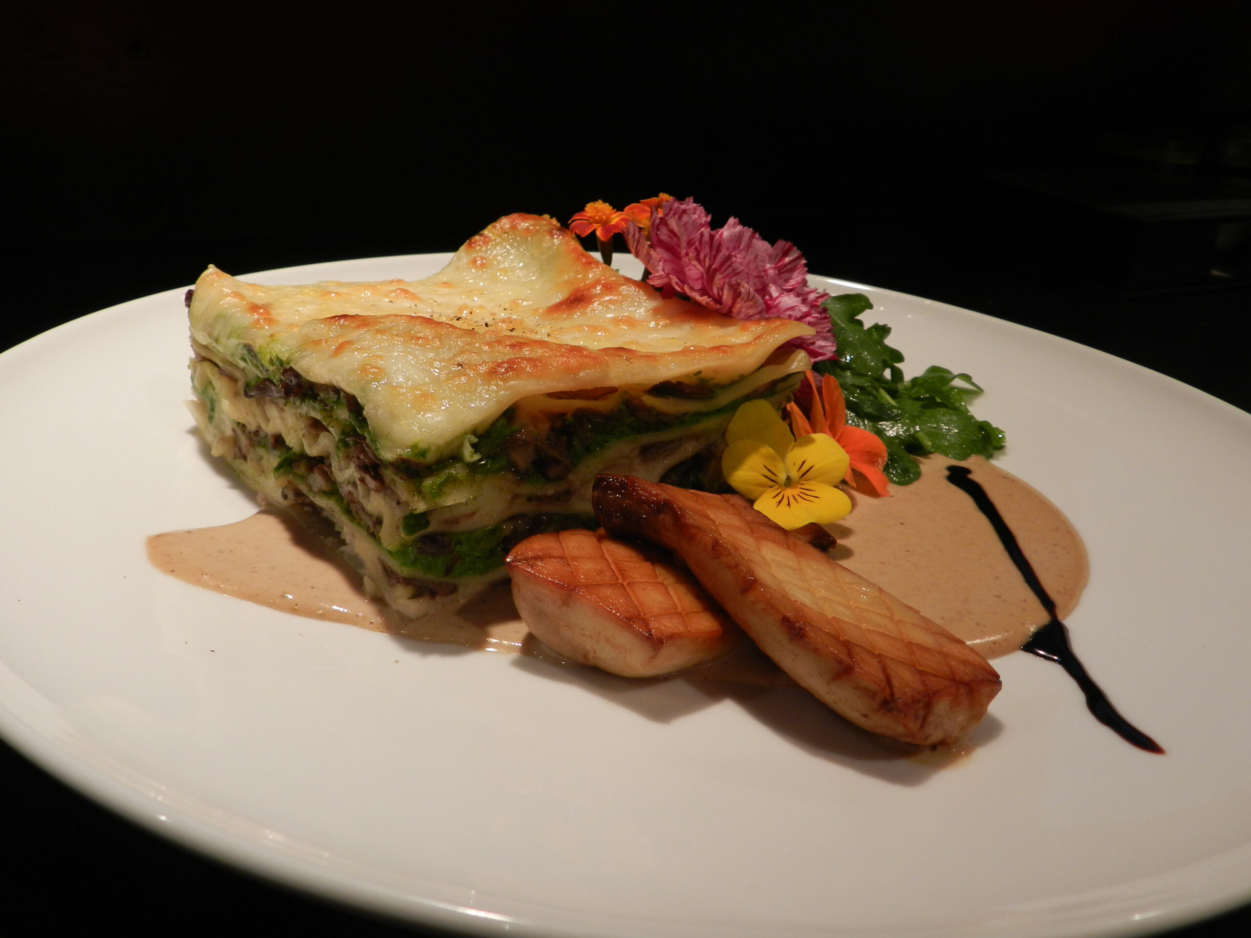 Lasagnes aux pleurotes et épinards