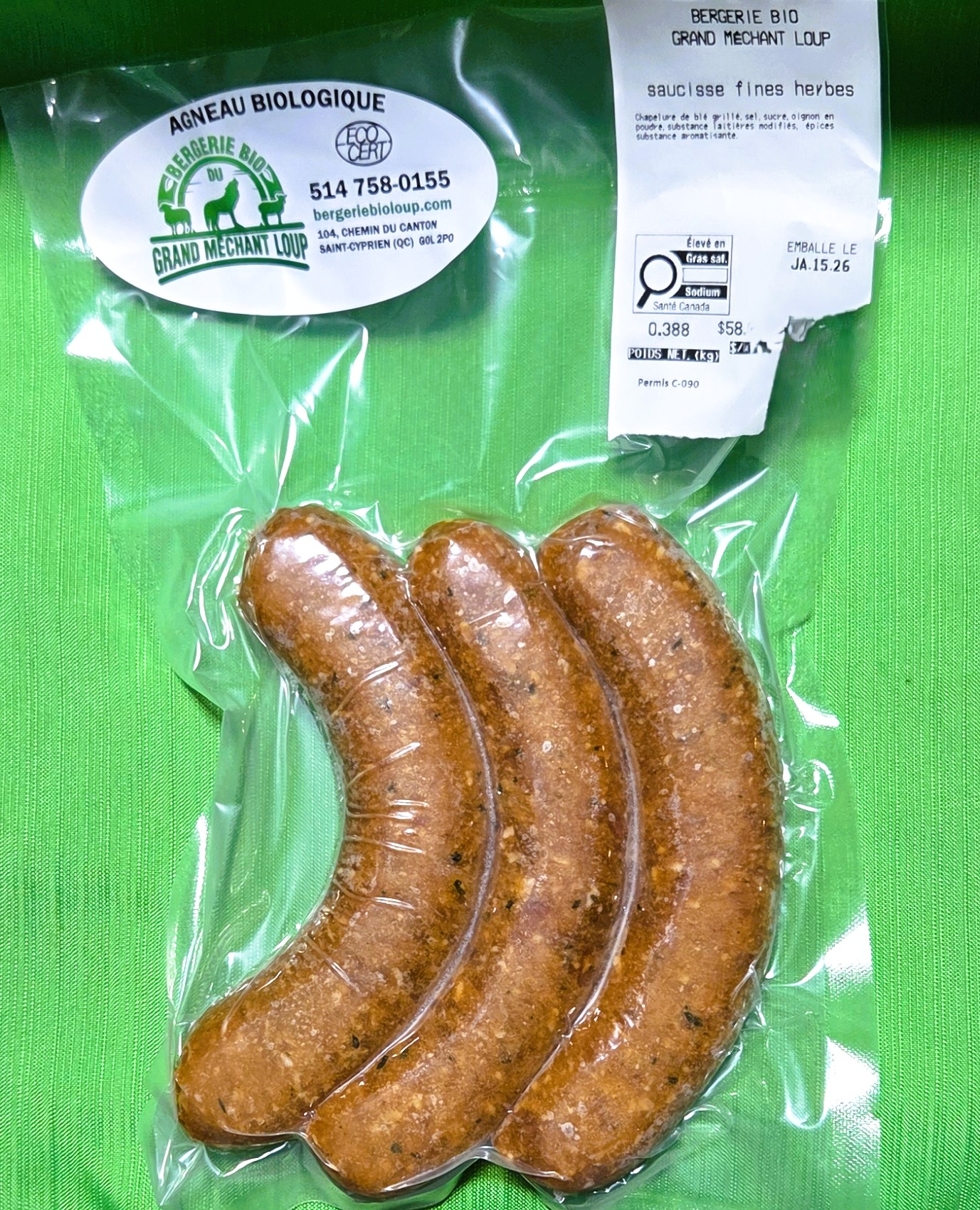 Saucisse agneau – Fines Herbes