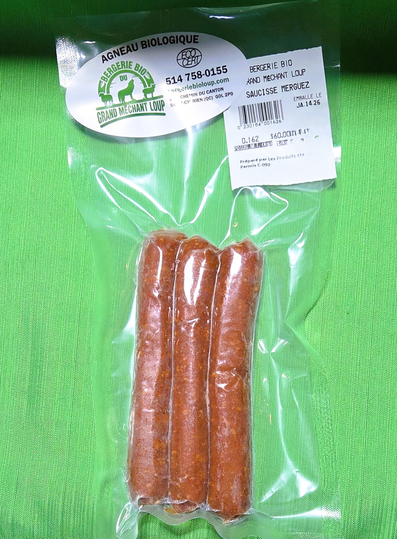 Saucisse Merguez d&rsquo;agneau