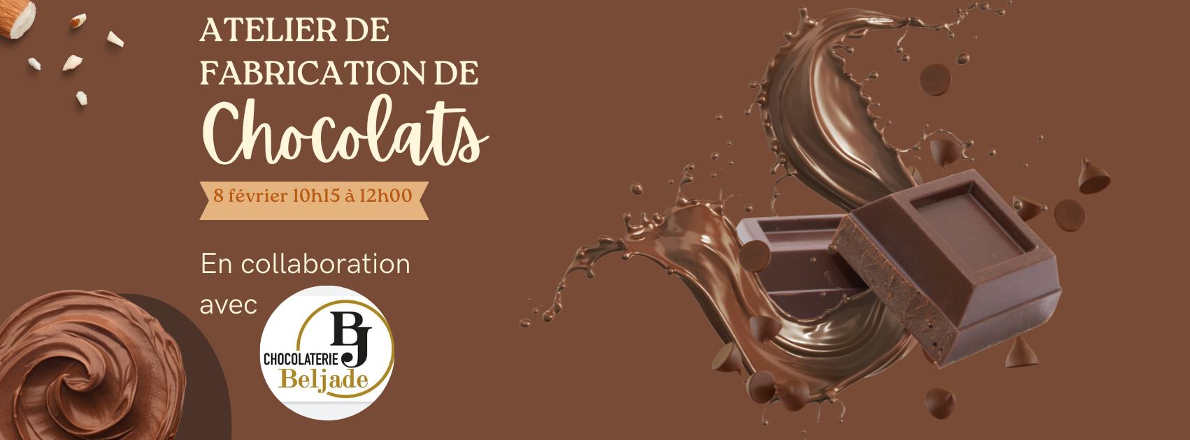 Atelier de fabrication de chocolats avec Chocolaterie Beljade